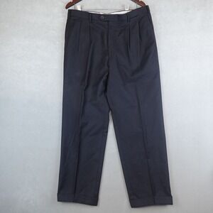 Brioni Cortina Pants Wool Dress Trousers Men 54R Super 150 Pleated Cuffed Black